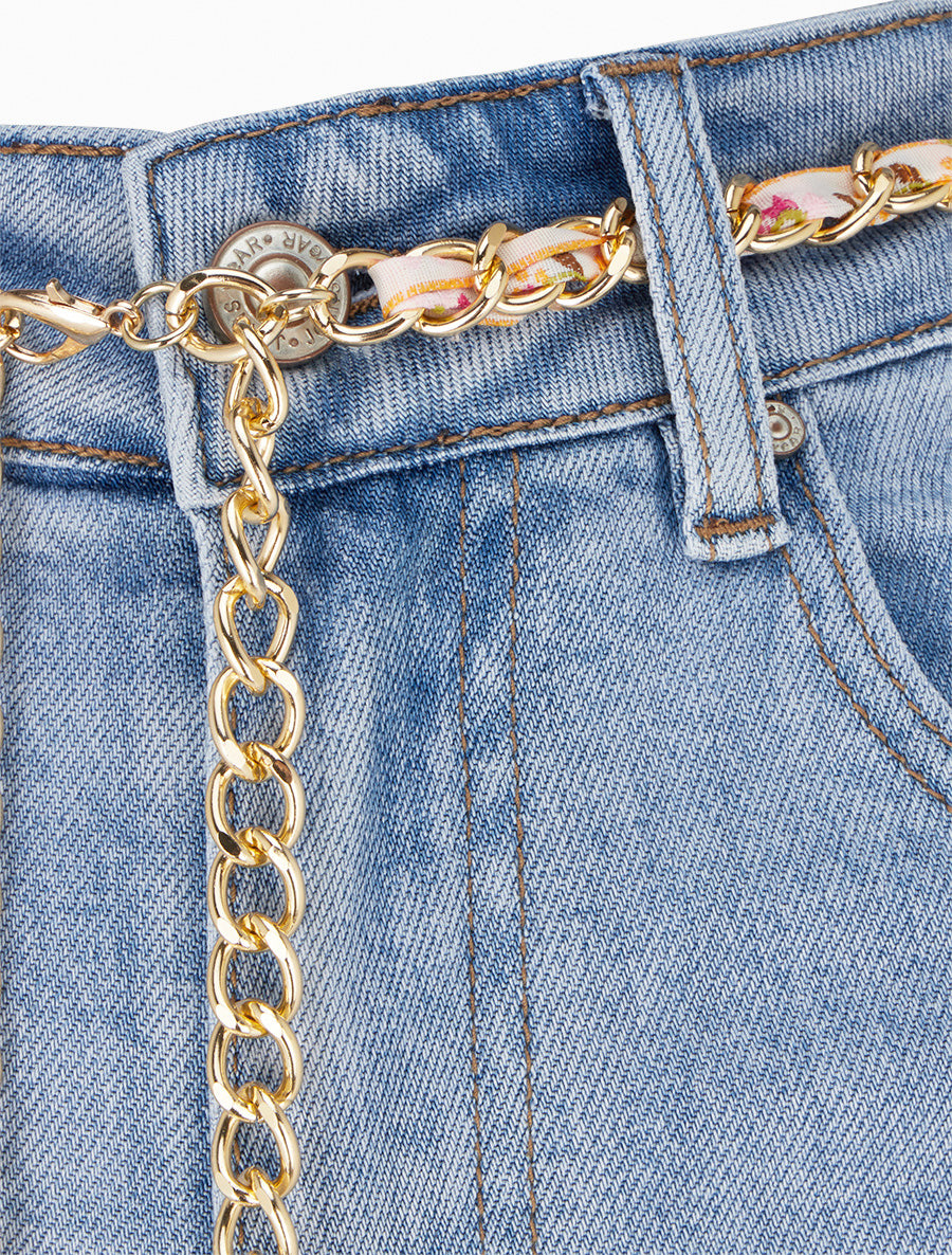 Jean 7/8 à revers coupe droite - Bleu - 3