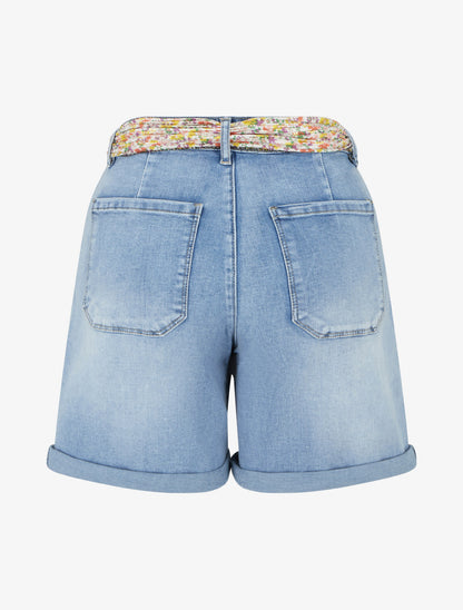 Short uni à ourlets - Bleu - 2