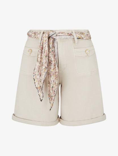 Short uni à ourlets - Beige - 1