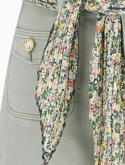 Short uni à ourlets - Kaki - 3