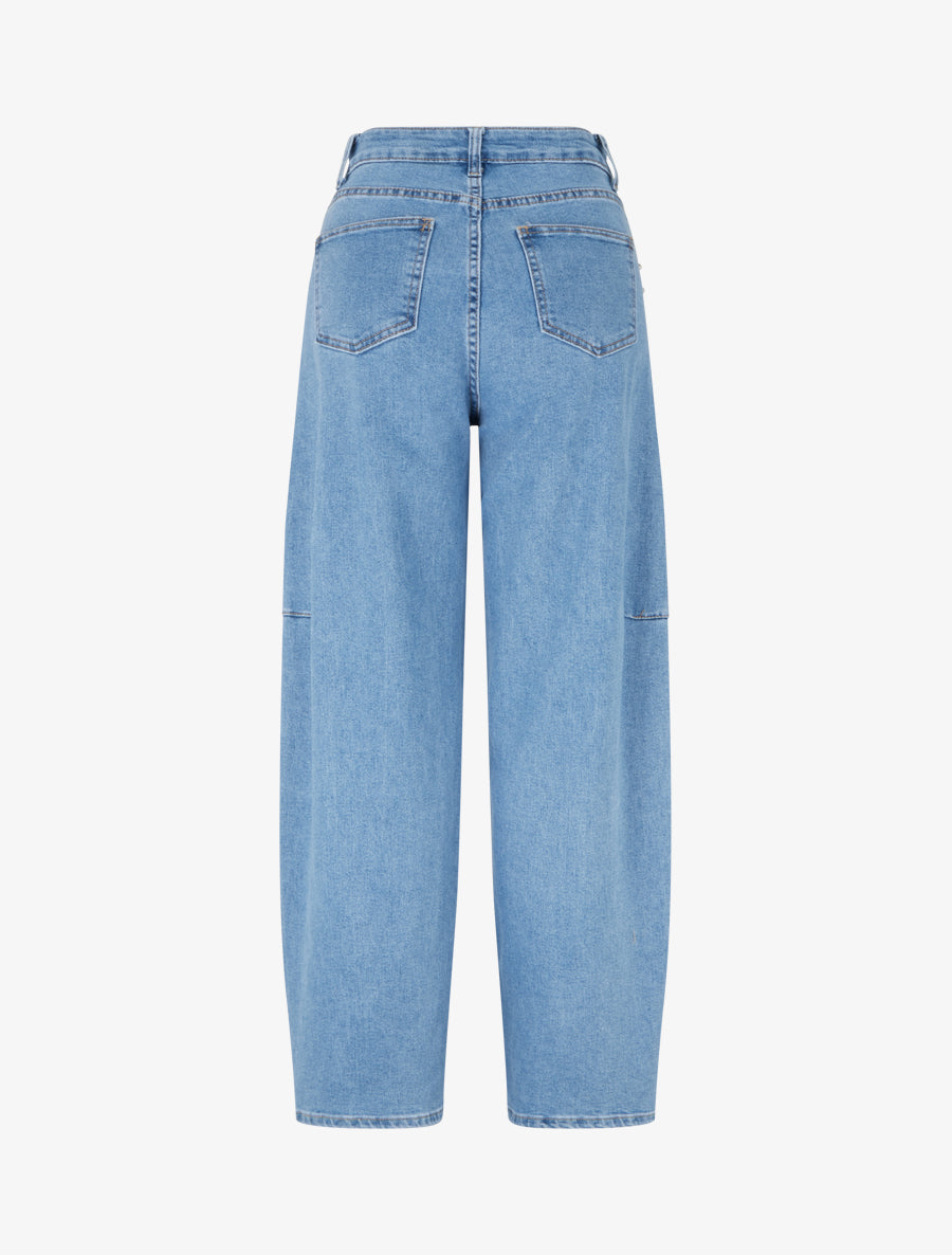 Jean wide leg clouté coupe droite - Bleu - 2