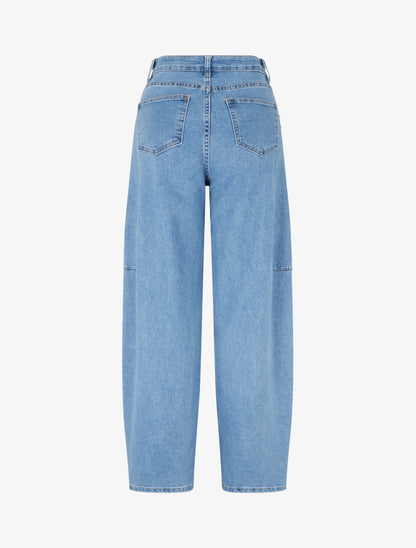 Jean wide leg clouté coupe droite - Bleu - 2