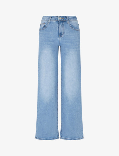 Jean wide leg coupe droite - Bleu - 1