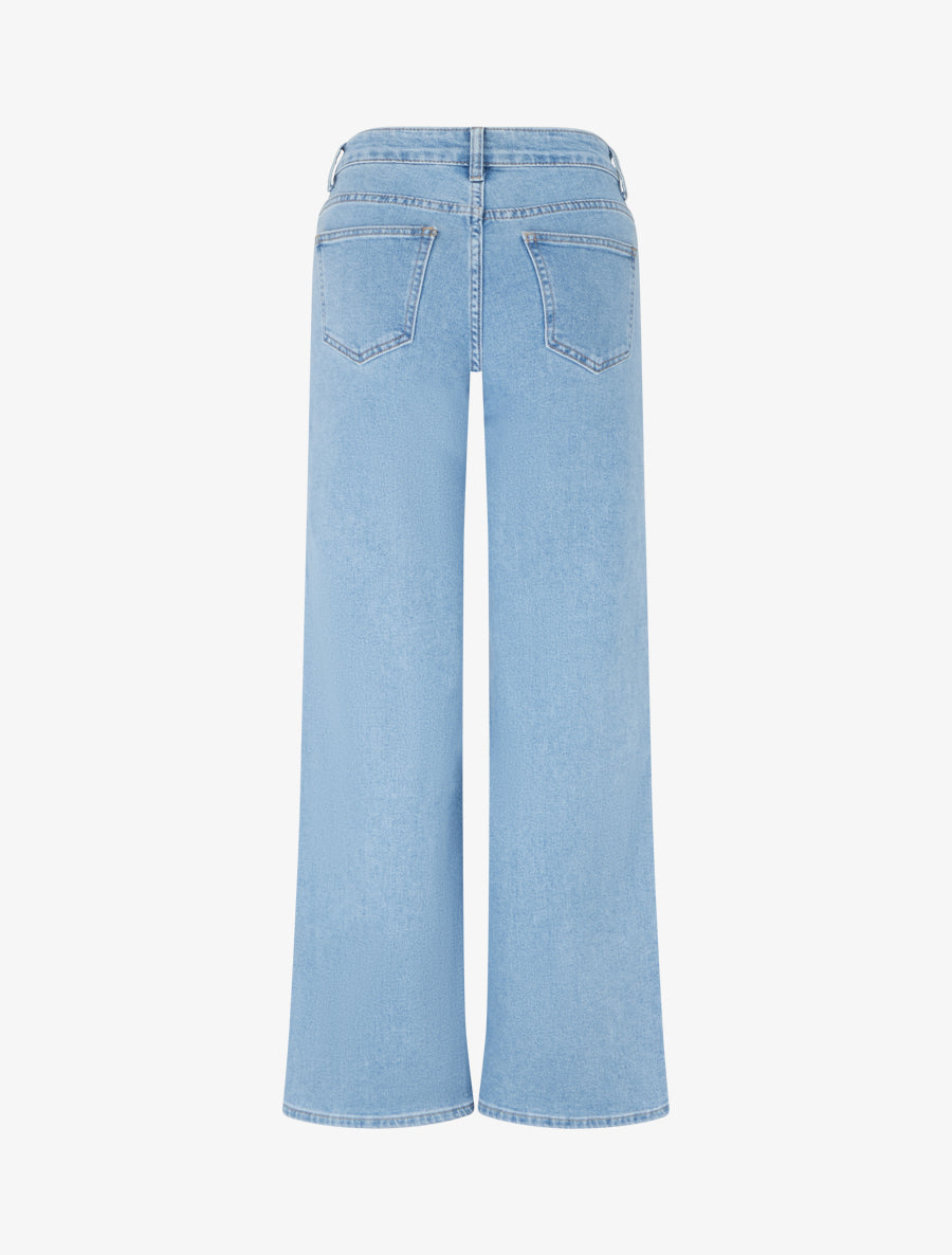 Jean droit à taille haute - Bleu - 2