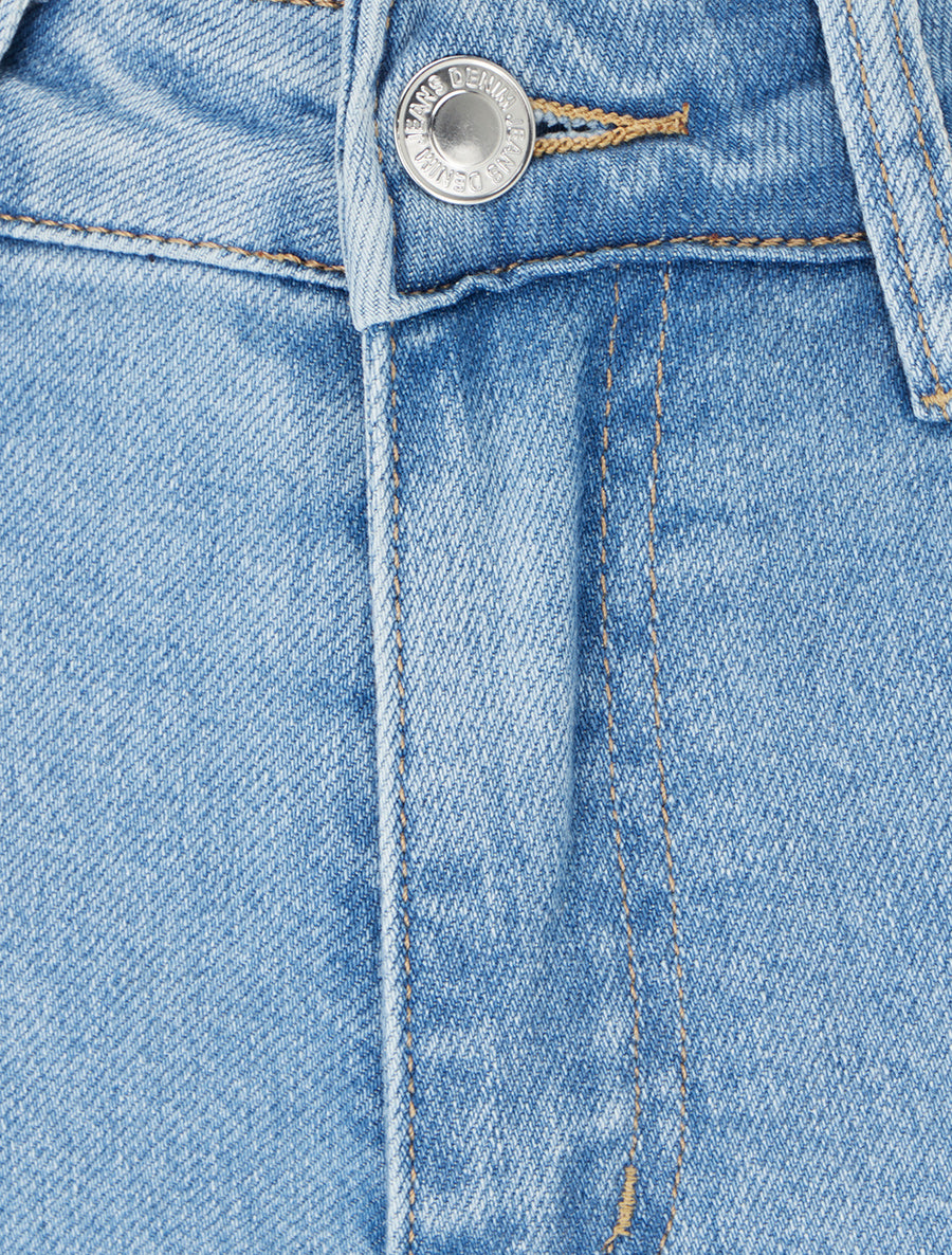 Jean droit à taille haute - Bleu - 3