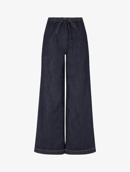 Jean ample à taille élastiquée - Bleu brut - 1