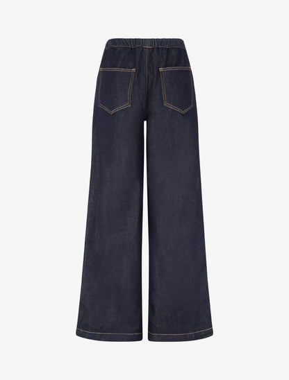 Jean ample à taille élastiquée - Bleu brut - 2