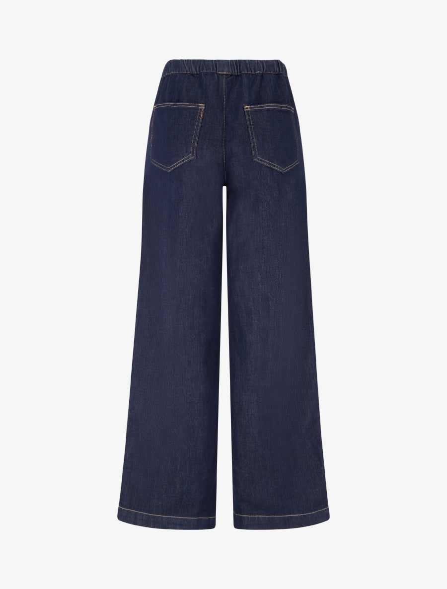Jean ample à taille haute élastiquée - Bleu brut - 2