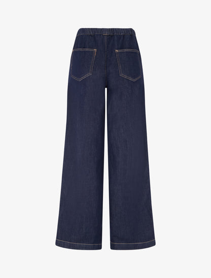 Jean ample à taille haute élastiquée - Bleu brut - 2