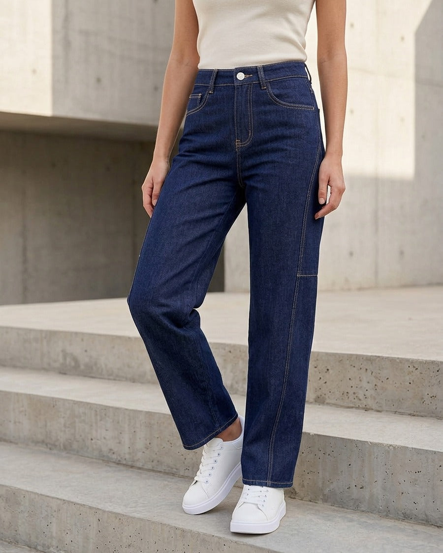 Jean standard coupe droite - Bleu brut