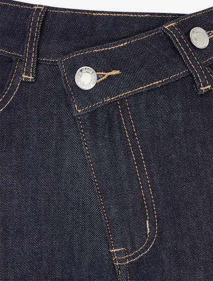Jean droite à boutonnage stylisé - Bleu brut - 3