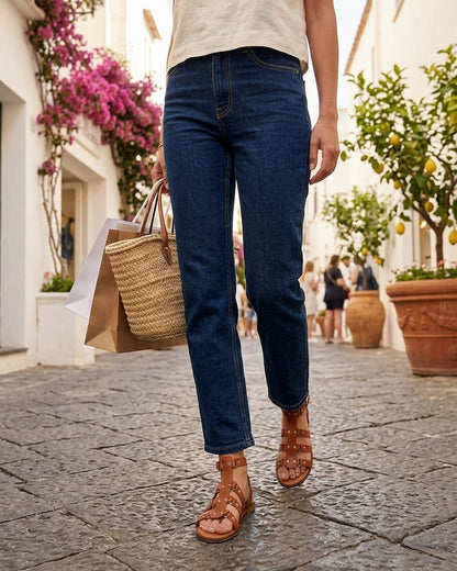 Nu-pieds en simili à clous style spartiates - Camel